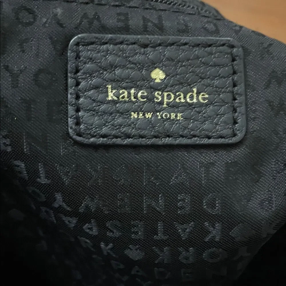 Kate Spade Cooper Grey Street Black Leather Bucket Tote Bag Crossbody WKRU3057